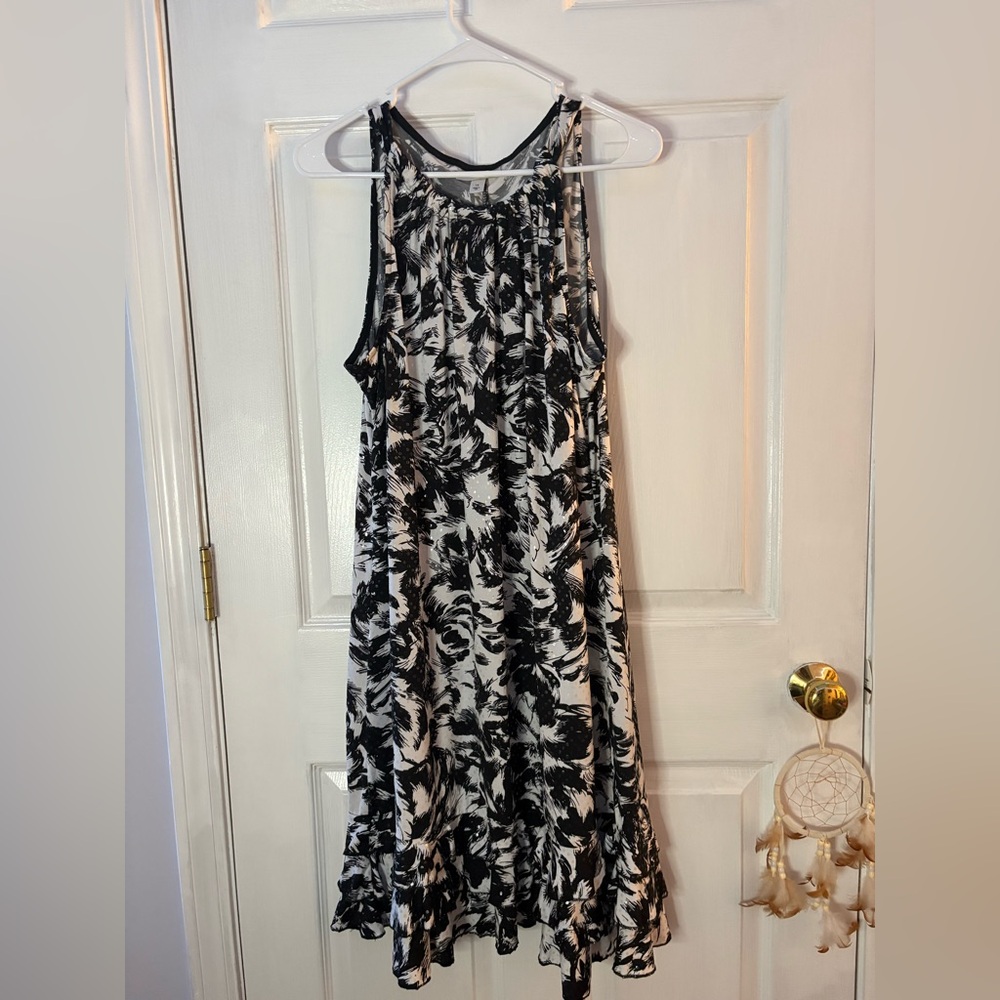 dressbarn Black and White Asymmetrical Dress